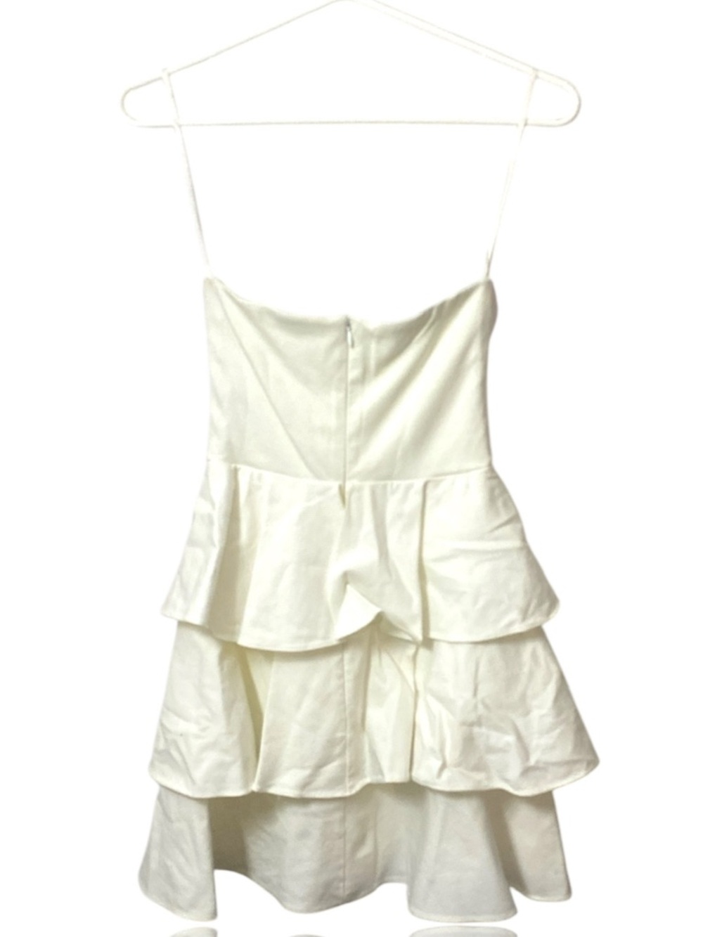 Amanda Uprichard - Strapless Tiered Ruffle Sweetheart Neckline Party Mini Dress - Picture 3 of 9